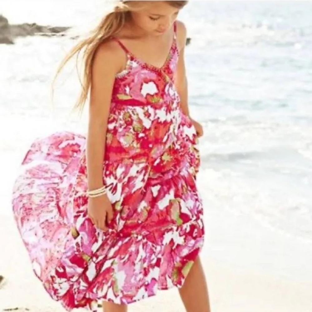 Kanya Kids Tropical Red Maxi Dress Size 6